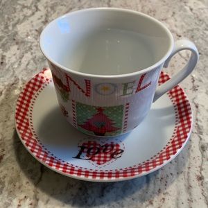 Gingham Holiday Collection Holiday Cup and Saucer Set